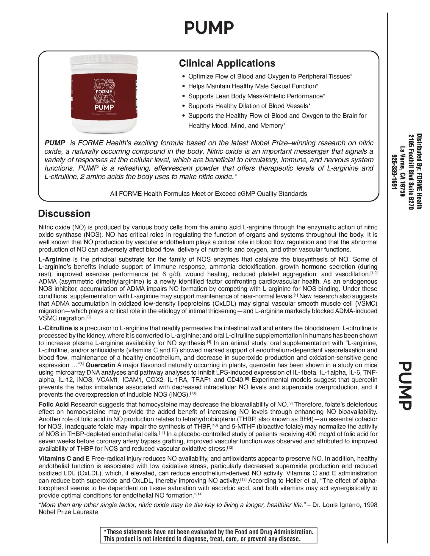 PUMP – Nitric Oxide