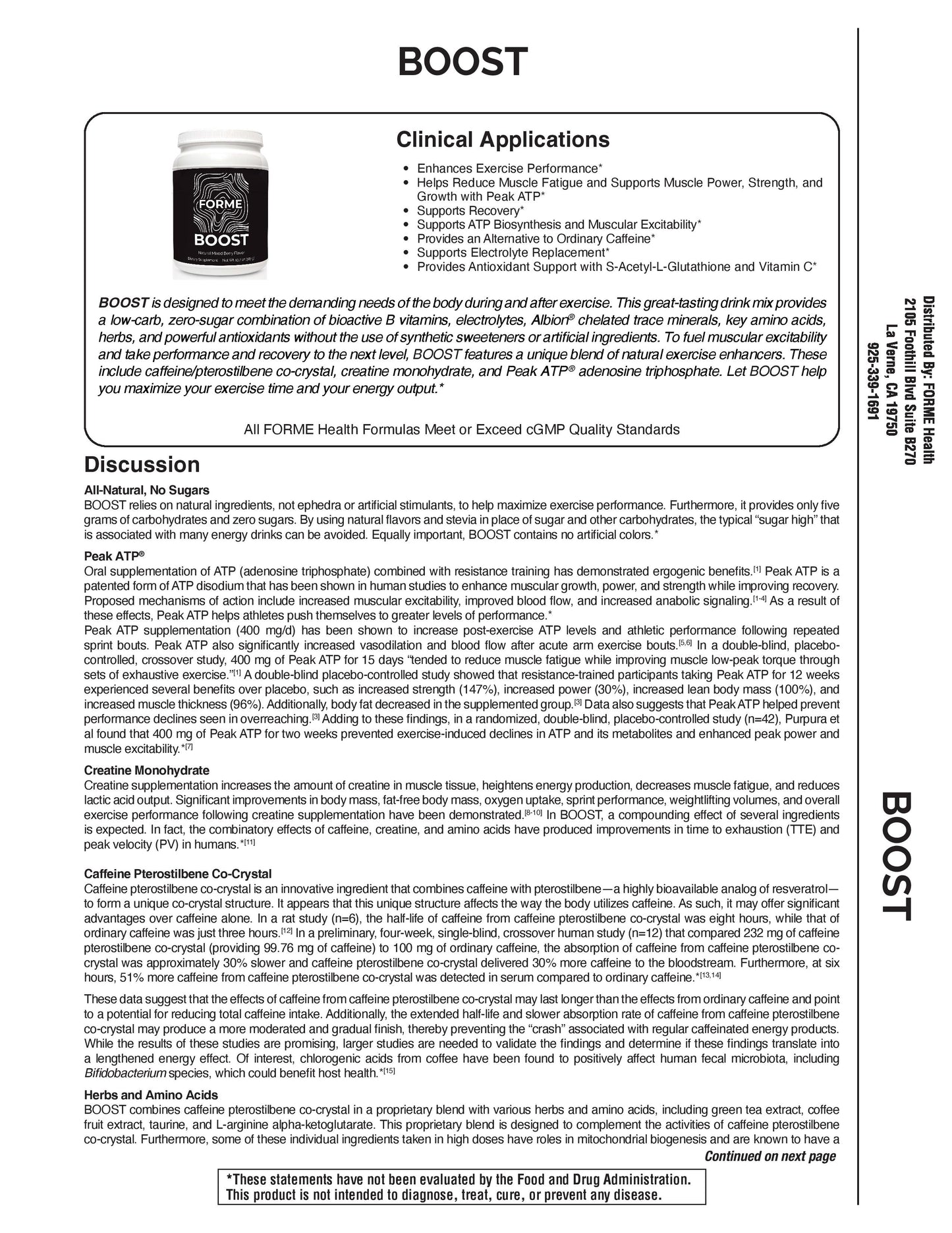 BOOST – Natural Caffeine and Creatine Pre-Workout Blend