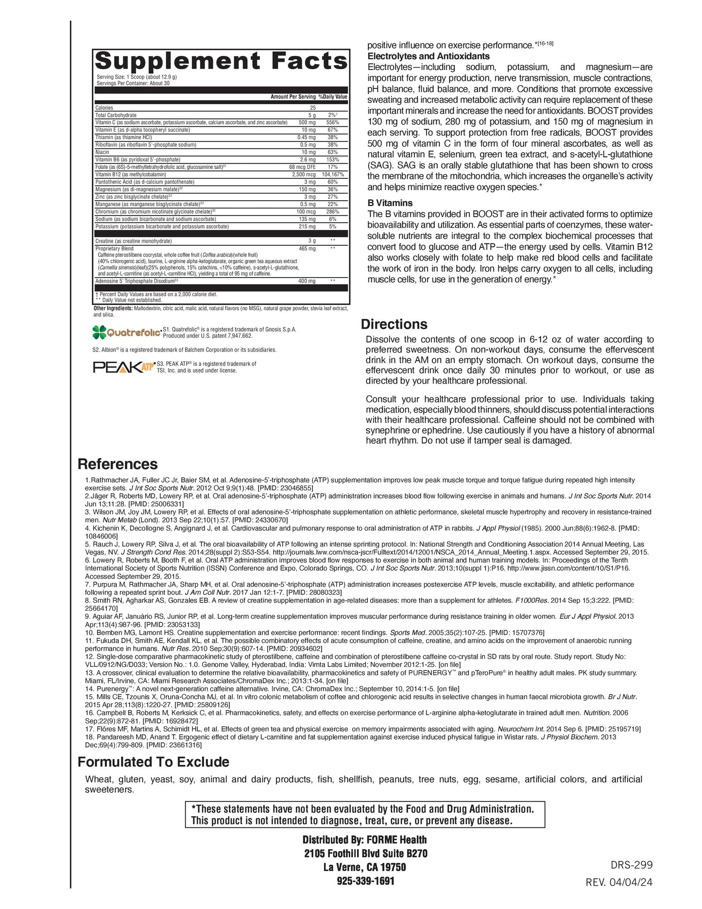 BOOST – Natural Caffeine and Creatine Pre-Workout Blend